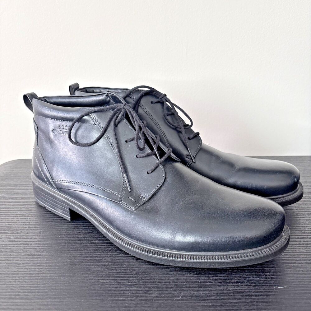 Ecco Mens Chukka Boots 13 13.5 Black GTX Gore-Tex Ankle Office EU 47